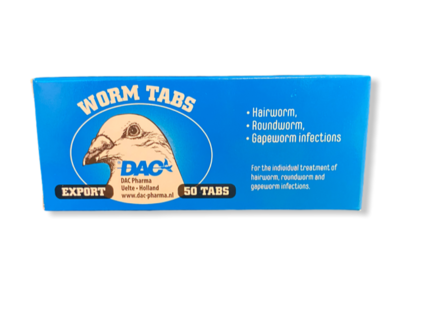 DAC wormtabletten voor duiven blister 50 stuks (nieuwe verpakking)